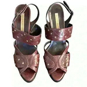 CHINESE LAUNDRY Woman’s Suzanne Brown Leather Studded Heels Size 9